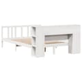 Miniatyrbilde 7 av 11: vidaXL Seng med bokhylle uten madrass hvit 150x200 cm heltre furu