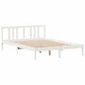 Miniatyrbilde 9 av 11: vidaXL Seng med bokhylle uten madrass hvit 150x200 cm heltre furu