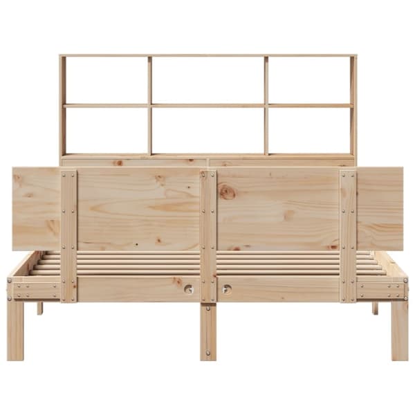 vidaXL seng med reol uden madras 120x190 cm massivt fyrretræ