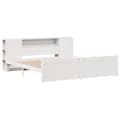 Miniatyrbilde 4 av 11: vidaXL Seng med bokhylle uten madrass hvit 180x200 cm heltre furu