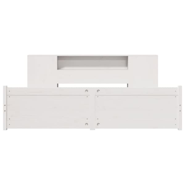vidaXL Seng med bokhylle uten madrass hvit 180x200 cm heltre furu
