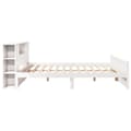 Miniatyrbilde 6 av 11: vidaXL Seng med bokhylle uten madrass hvit 180x200 cm heltre furu