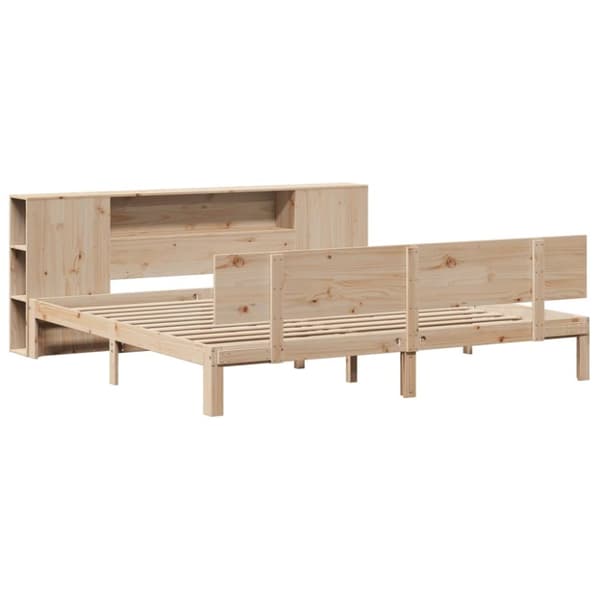vidaXL Seng med bokhylle uten madrass 180x200 cm heltre furu