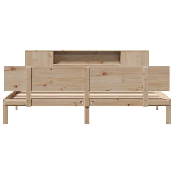 vidaXL Seng med bokhylle uten madrass 180x200 cm heltre furu