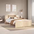 Miniatyrbilde 2 av 11: vidaXL Seng med bokhylle uten madrass 160x200 cm heltre furu