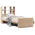 Miniatyrbilde 3 av 11: vidaXL Seng med bokhylle uten madrass 75x190 cm heltre furu