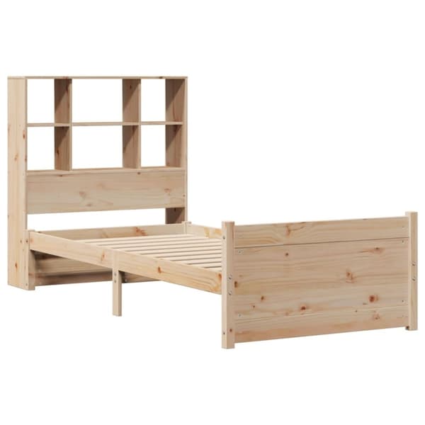 vidaXL Seng med bokhylle uten madrass 75x190 cm heltre furu