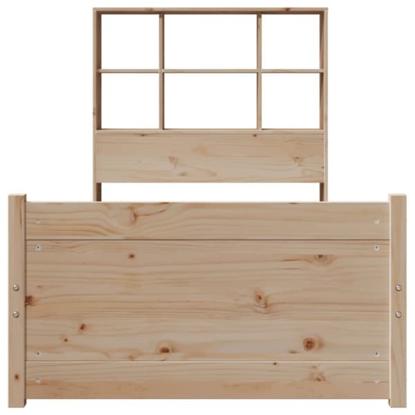 vidaXL Seng med bokhylle uten madrass 75x190 cm heltre furu