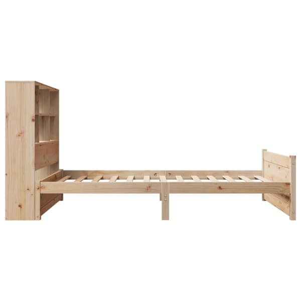 vidaXL Seng med bokhylle uten madrass 75x190 cm heltre furu