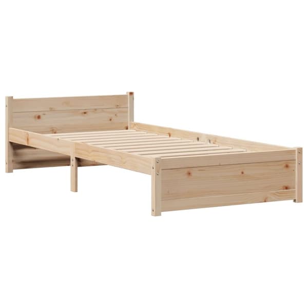 vidaXL Seng med bokhylle uten madrass 75x190 cm heltre furu