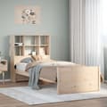 Miniatyrbilde 2 av 11: vidaXL Seng med bokhylle uten madrass 75x190 cm heltre furu