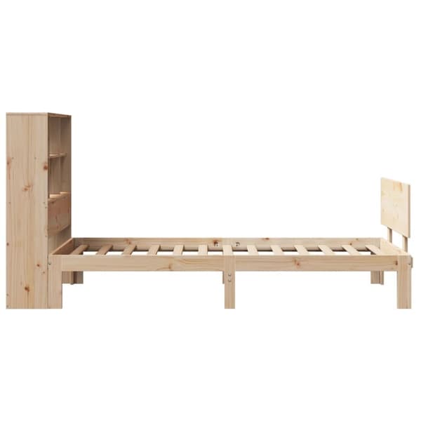 vidaXL Sänky kirjahyllyllä ilman patjaa 75x190 cm täysi mänty