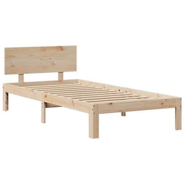 vidaXL Sänky kirjahyllyllä ilman patjaa 75x190 cm täysi mänty