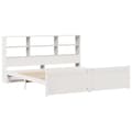 Miniatyrbilde 4 av 11: vidaXL Seng med bokhylle uten madrass hvit 180x200 cm heltre furu