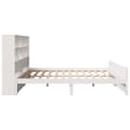 Miniatyrbilde 6 av 11: vidaXL Seng med bokhylle uten madrass hvit 180x200 cm heltre furu