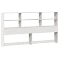 Miniatyrbilde 8 av 11: vidaXL Seng med bokhylle uten madrass hvit 180x200 cm heltre furu