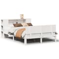 Miniatyrbilde 3 av 11: vidaXL Seng med bokhylle uten madrass hvit 140x200 cm heltre furu