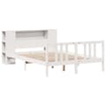 Miniatyrbilde 4 av 11: vidaXL Seng med bokhylle uten madrass hvit 140x200 cm heltre furu