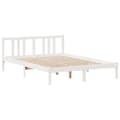 Miniatyrbilde 9 av 11: vidaXL Seng med bokhylle uten madrass hvit 140x200 cm heltre furu