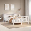 Miniatyrbilde 2 av 11: vidaXL Seng med bokhylle uten madrass hvit 140x200 cm heltre furu