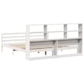 Miniatyrbilde 7 av 11: vidaXL Seng med bokhylle uten madrass hvit 200x200 cm heltre furu