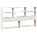 Miniatyrbilde 8 av 11: vidaXL Seng med bokhylle uten madrass hvit 200x200 cm heltre furu