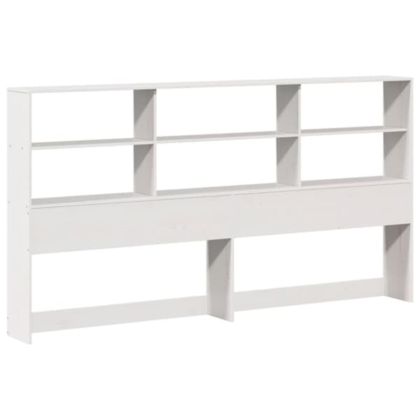 vidaXL Seng med bokhylle uten madrass hvit 200x200 cm heltre furu