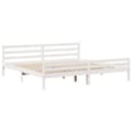 Miniatyrbilde 9 av 11: vidaXL Seng med bokhylle uten madrass hvit 200x200 cm heltre furu