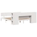 Miniatyrbilde 7 av 11: vidaXL Seng med bokhylle uten madrass hvit 200x200 cm heltre furu