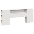 Miniatyrbilde 8 av 11: vidaXL Seng med bokhylle uten madrass hvit 200x200 cm heltre furu