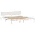 Miniatyrbilde 9 av 11: vidaXL Seng med bokhylle uten madrass hvit 200x200 cm heltre furu