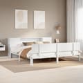 Miniatyrbilde 2 av 11: vidaXL Seng med bokhylle uten madrass hvit 200x200 cm heltre furu