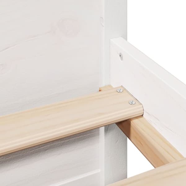 vidaXL Seng med bokhylle uten madrass hvit 150x200 cm heltre furu
