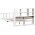 Miniatyrbilde 7 av 11: vidaXL Seng med bokhylle uten madrass hvit 140x200 cm heltre furu