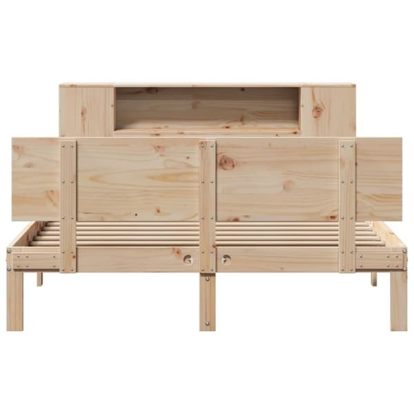 vidaXL Seng med bokhylle uten madrass 120x200 cm heltre furu