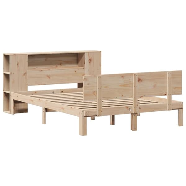 vidaXL seng med reol uden madras 140x190 cm massivt fyrretræ