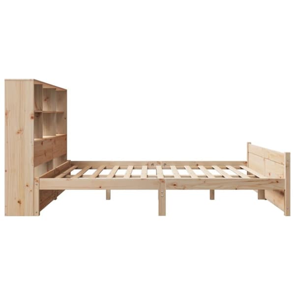 vidaXL Sänky kirjahyllyllä ilman patjaa 135x190 cm täysi mänty