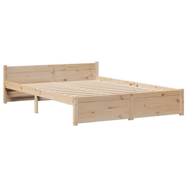 vidaXL Sänky kirjahyllyllä ilman patjaa 135x190 cm täysi mänty