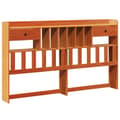 Miniatyrbilde 8 av 11: vidaXL Seng med bokhylle uten madrass voksbrun 180x200 cm heltre furu