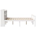 Miniatyrbilde 6 av 11: vidaXL Seng med bokhylle uten madrass hvit 150x200 cm heltre furu