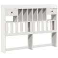 Miniatyrbilde 8 av 11: vidaXL Seng med bokhylle uten madrass hvit 150x200 cm heltre furu