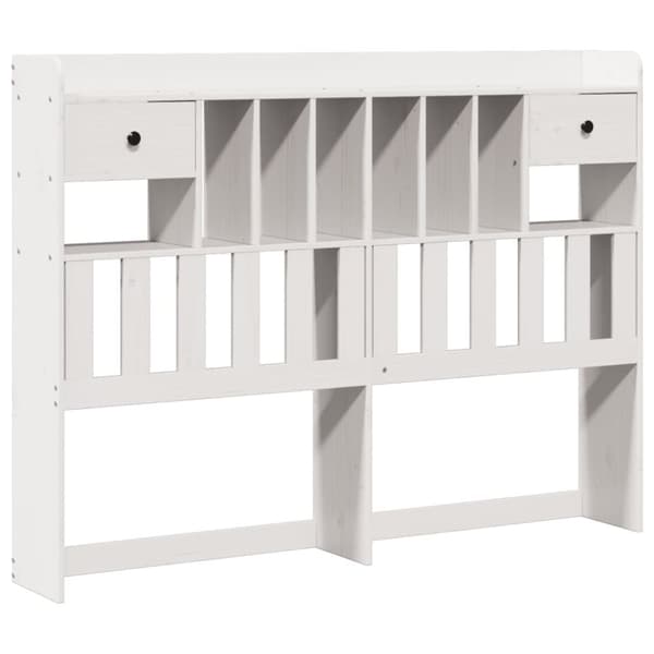vidaXL Seng med bokhylle uten madrass hvit 150x200 cm heltre furu