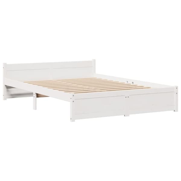 vidaXL seng med reol uden madras 160x200 cm massivt fyrretræ hvid