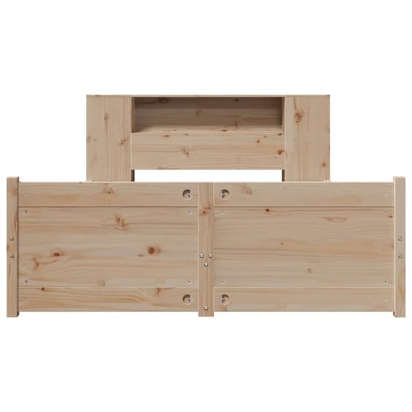 vidaXL Seng med bokhylle uten madrass 120x200 cm heltre furu
