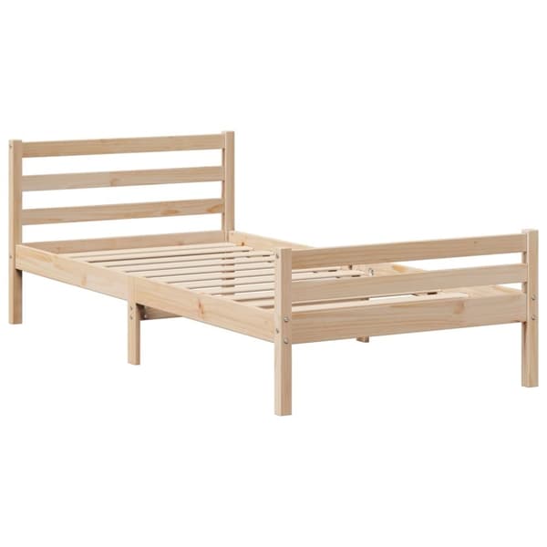 vidaXL Seng med bokhylle uten madrass 100x200 cm heltre furu