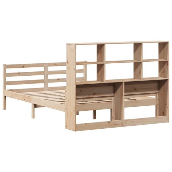 vidaXL Seng med bokhylle uten madrass 150x200 cm heltre furu