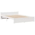 Miniatyrbilde 9 av 11: vidaXL Seng med bokhylle uten madrass hvit 160x200 cm heltre furu
