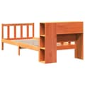 Miniatyrbilde 7 av 11: vidaXL Seng med bokhylle uten madrass voksbrun 75x190 cm heltre