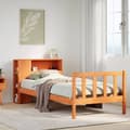 Miniatyrbilde 2 av 11: vidaXL Seng med bokhylle uten madrass voksbrun 75x190 cm heltre