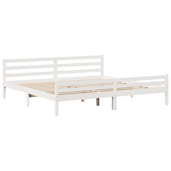 vidaXL seng med reol uden madras 180x200 cm massivt fyrretræ hvid